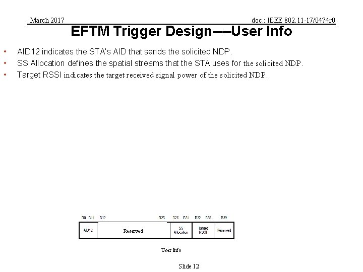 March 2017 • • • doc. : IEEE 802. 11 -17/0474 r 0 EFTM