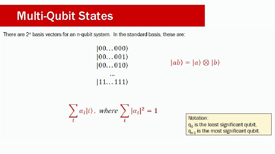 Multi-Qubit States 
