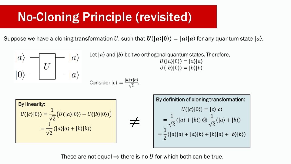 No-Cloning Principle (revisited) 
