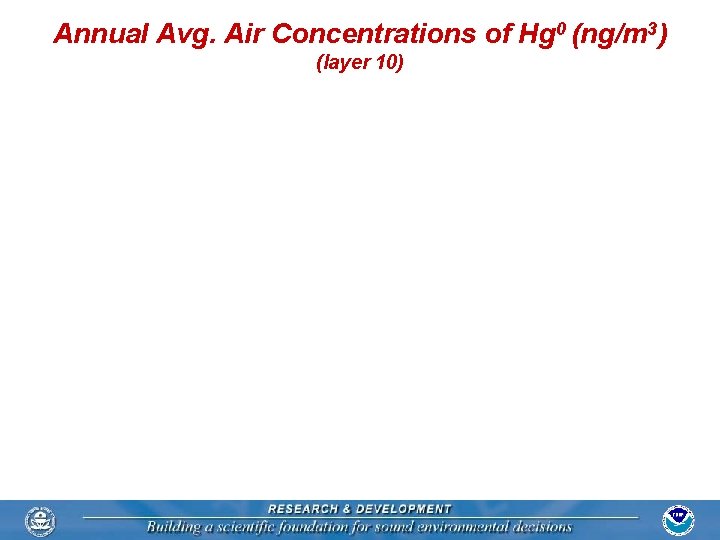 Annual Avg. Air Concentrations of Hg 0 (ng/m 3) (layer 10) 