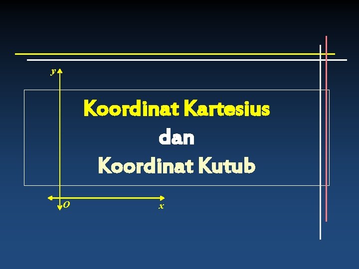 y Koordinat Kartesius dan Koordinat Kutub O x 