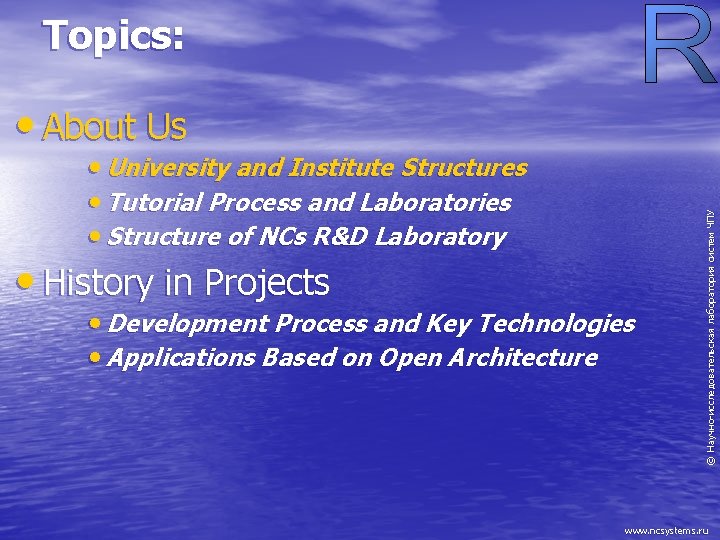 Topics: • University and Institute Structures • Tutorial Process and Laboratories • Structure of