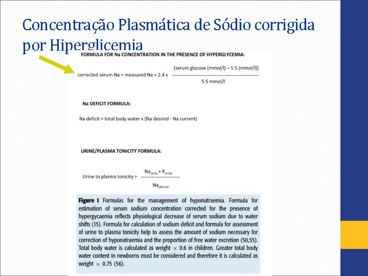 Concentração Plasmática de Sódio corrigida por Hiperglicemia 