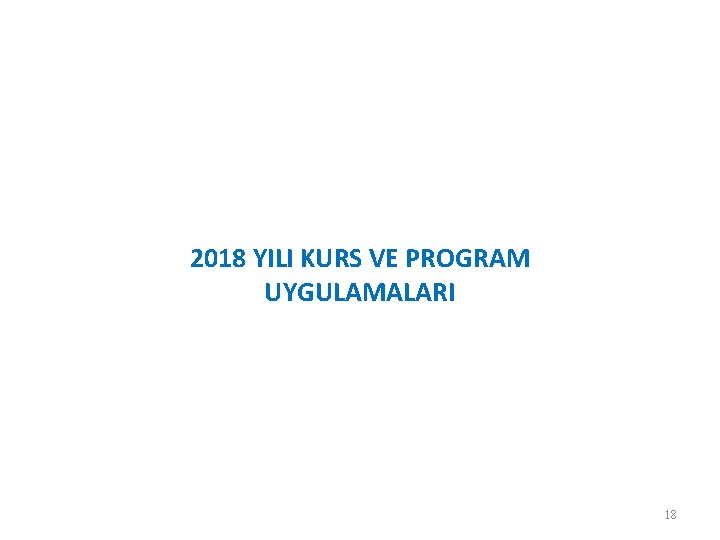 2018 YILI KURS VE PROGRAM UYGULAMALARI 18 