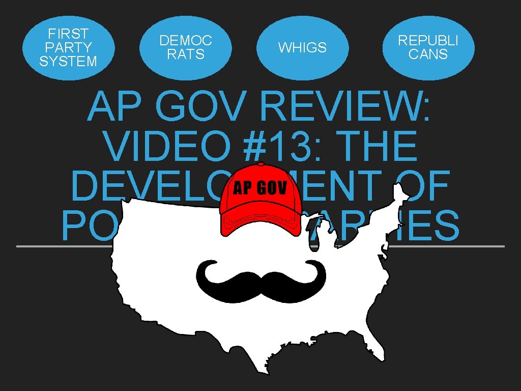 FIRST PARTY SYSTEM DEMOC RATS WHIGS REPUBLI CANS AP GOV REVIEW: VIDEO #13: THE