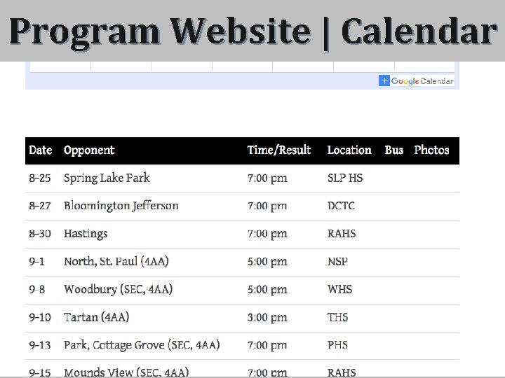 Program Website | Calendar 