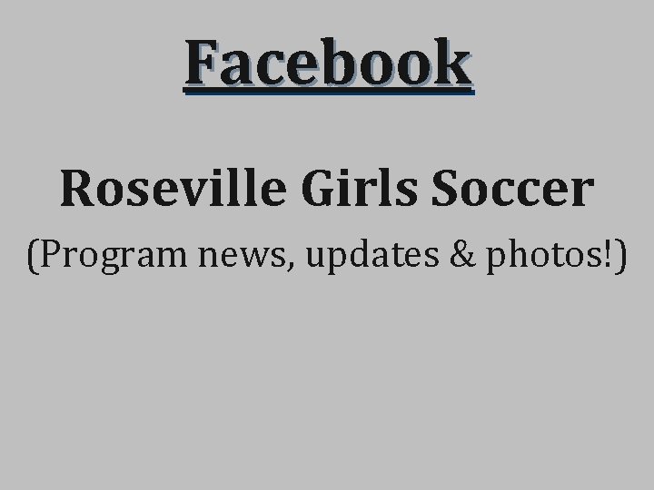 Facebook Roseville Girls Soccer (Program news, updates & photos!) 