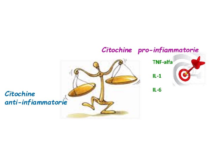 Citochine pro-infiammatorie TNF-alfa IL-1 Citochine anti-infiammatorie IL-6 