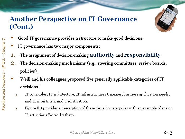 Pearlson and Saunders – 5 th Ed. – Chapter 8 Another Perspective on IT