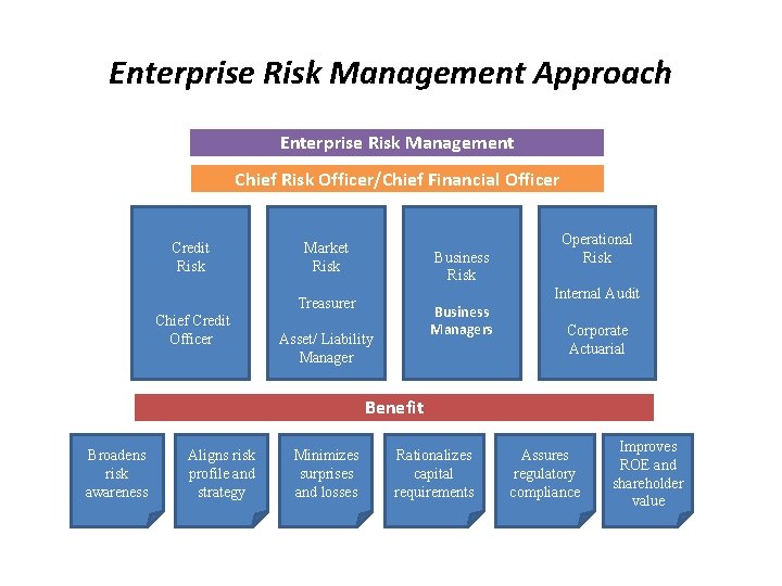Enterprise Risk Management Approach Enterprise Risk Management Chief Risk Officer/Chief Financial Officer Credit Risk