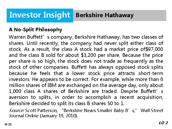 Investor Insight Berkshire Hathaway A No-Split Philosophy Warren Buffett’s company, Berkshire Hathaway, has two