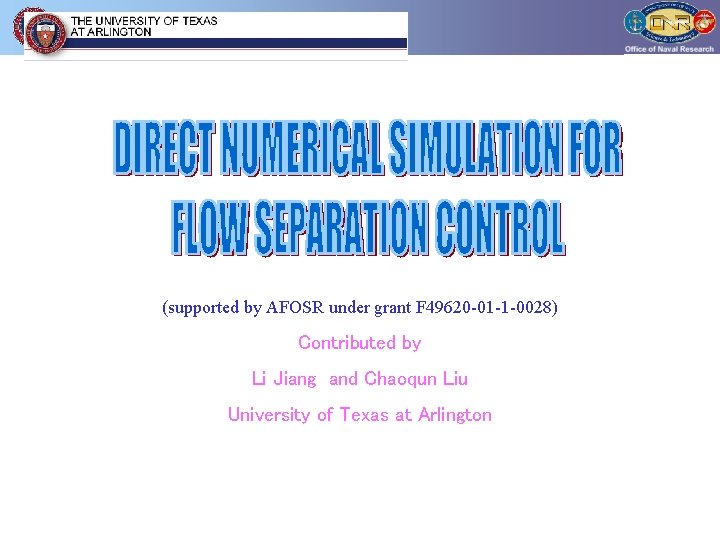 University of Texas at Arlington Department of Mathematics (supported by AFOSR under grant F