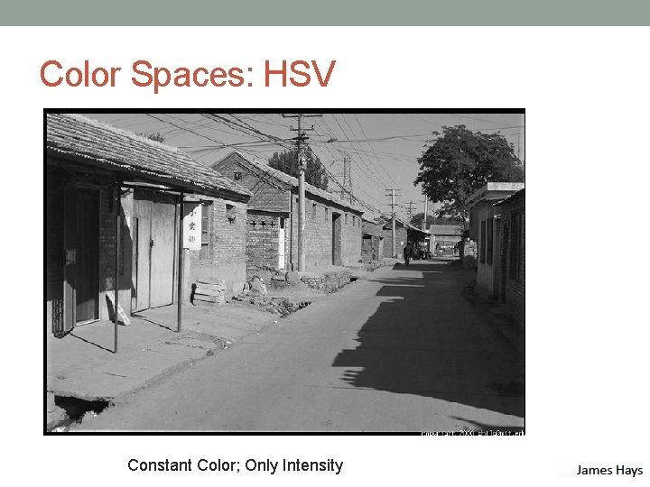 Color Spaces: HSV Only color: Constant Intensity Constant Color; Only Intensity 