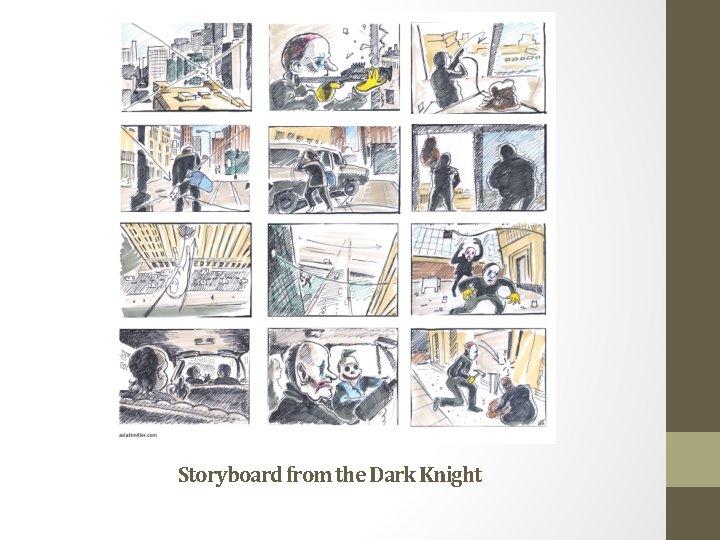 Storyboard from the Dark Knight 