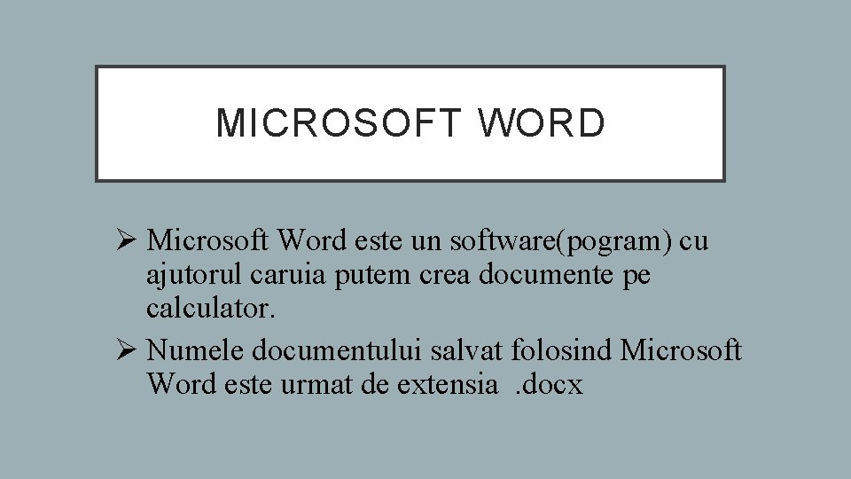 Word Rogramme MICROSOFT WORD Microsoft Word este un softwarepogram cu