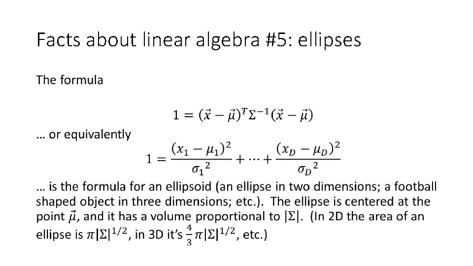 Facts about linear algebra #5: ellipses • 