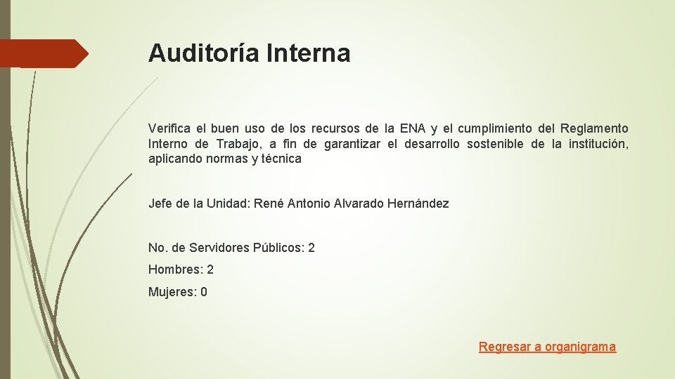 Auditoría Interna Verifica el buen uso de los recursos de la ENA y el