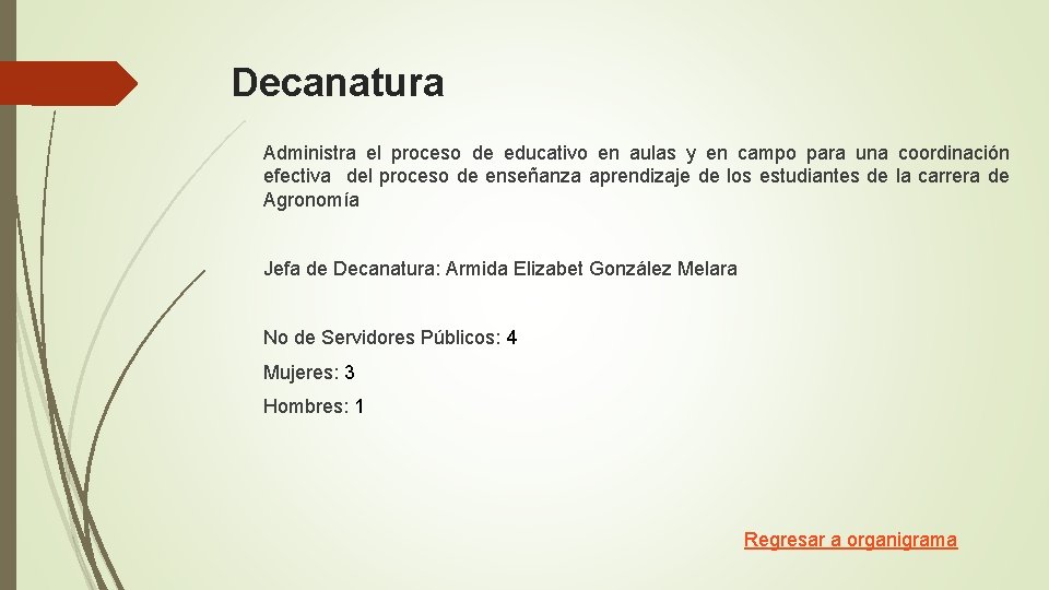 Decanatura Administra el proceso de educativo en aulas y en campo para una coordinación