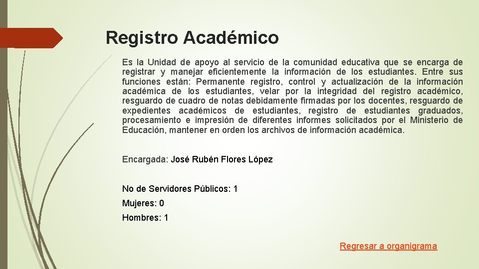 Registro Académico Es la Unidad de apoyo al servicio de la comunidad educativa que