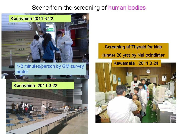 Scene from the screening of human bodies Kouriyama 2011. 3. 22 Screening of Thyroid