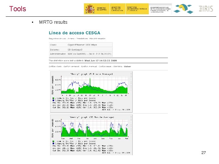Tools • MRTG results 27 
