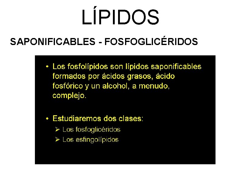 LÍPIDOS SAPONIFICABLES - FOSFOGLICÉRIDOS 