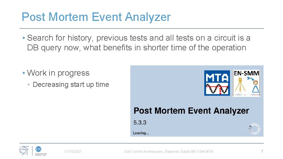 Post Mortem Event Analyzer • Search for history, previous tests and all tests on
