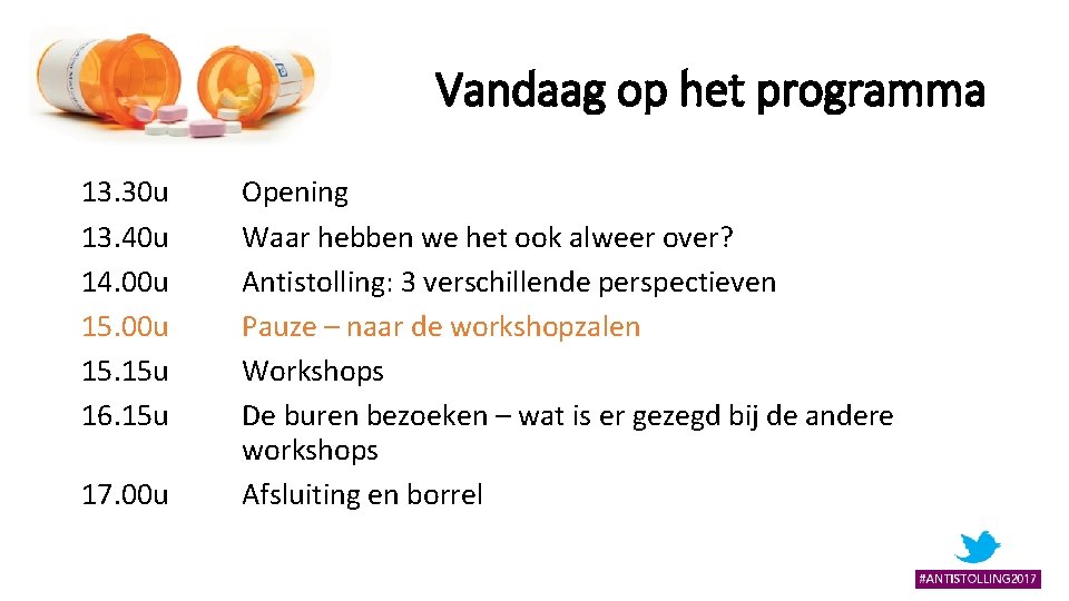 Vandaag op het programma 13. 30 u 13. 40 u 14. 00 u 15.