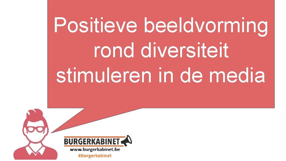 tekst hier Positieve beeldvorming rond diversiteit stimuleren in de media 