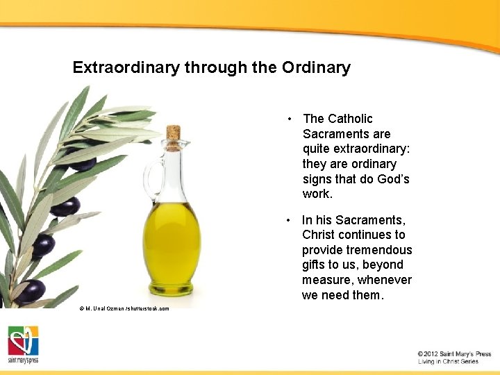 Extraordinary through the Ordinary • The Catholic Sacraments are quite extraordinary: they are ordinary