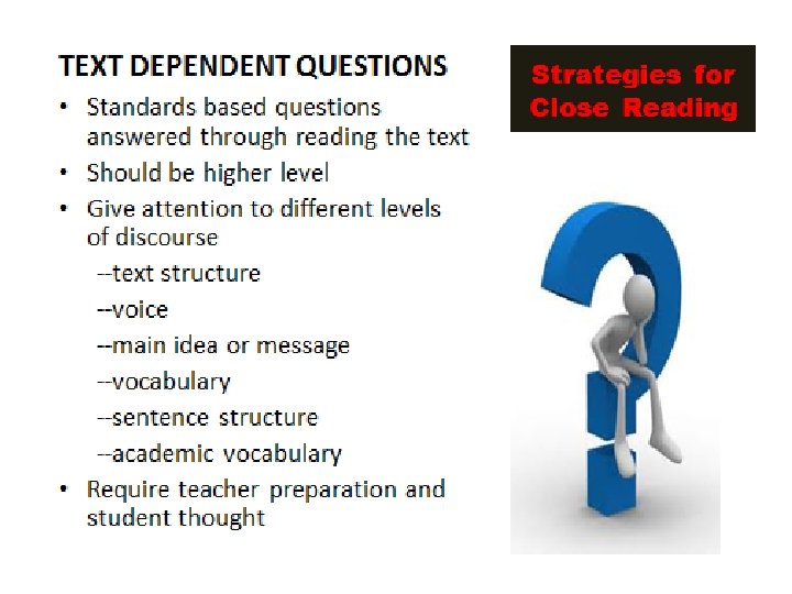 Close Reading comprehension of challenging texts 5 Strategies