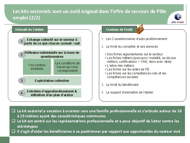 Les kits sectoriels sont un outil original dans l’offre de services de Pôle emploi