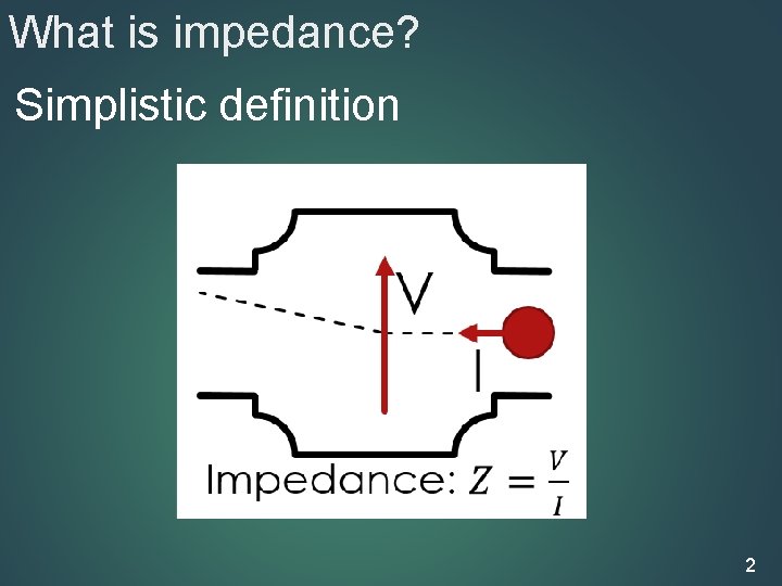 What is impedance? Simplistic definition 2 