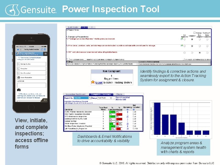 Power Inspection Tool Identify findings & corrective actions and seamlessly export to the Action Power Inspection Tool Identify findings & corrective actions and seamlessly export to the Action