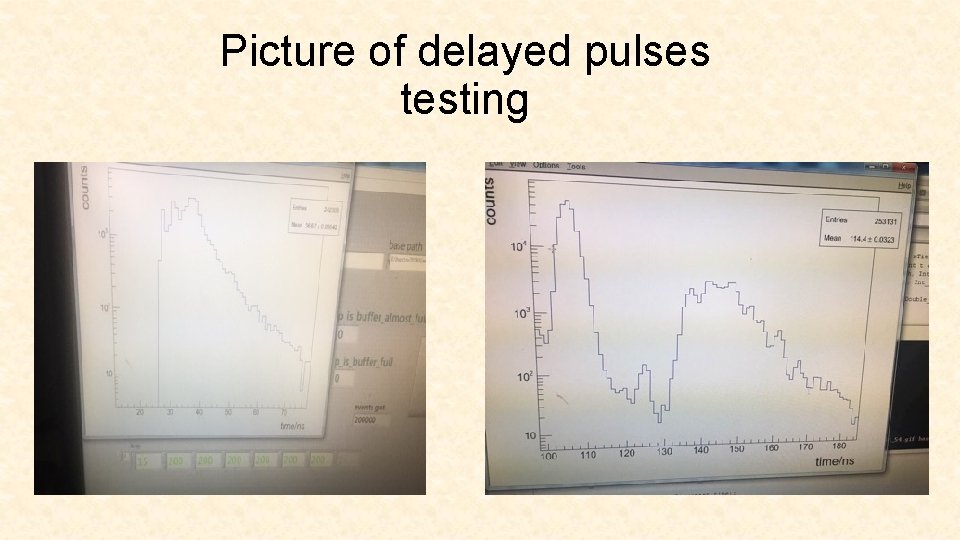 Picture of delayed pulses testing 