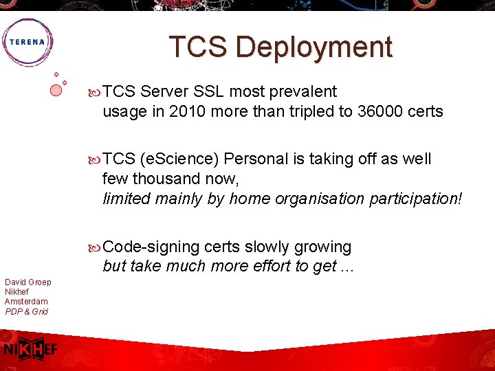 TCS Deployment TCS Server SSL most prevalent usage in 2010 more than tripled to