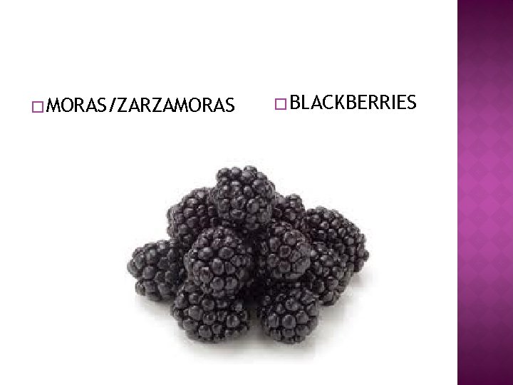 � MORAS/ZARZAMORAS � BLACKBERRIES 
