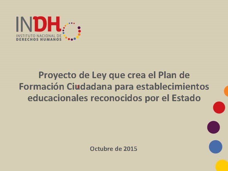 Proyecto de Ley que crea el Plan de