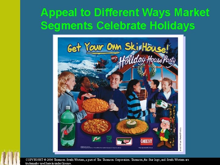 Appeal to Different Ways Market Segments Celebrate Holidays COPYRIGHT © 2006 Thomson South-Western, a
