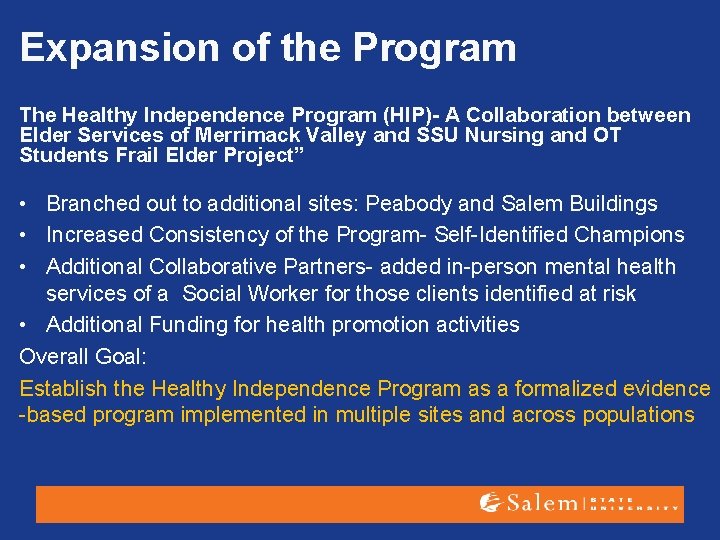 Hipp Program Pa Brochure.pdf Healthy Independence Program H I P Improving Population