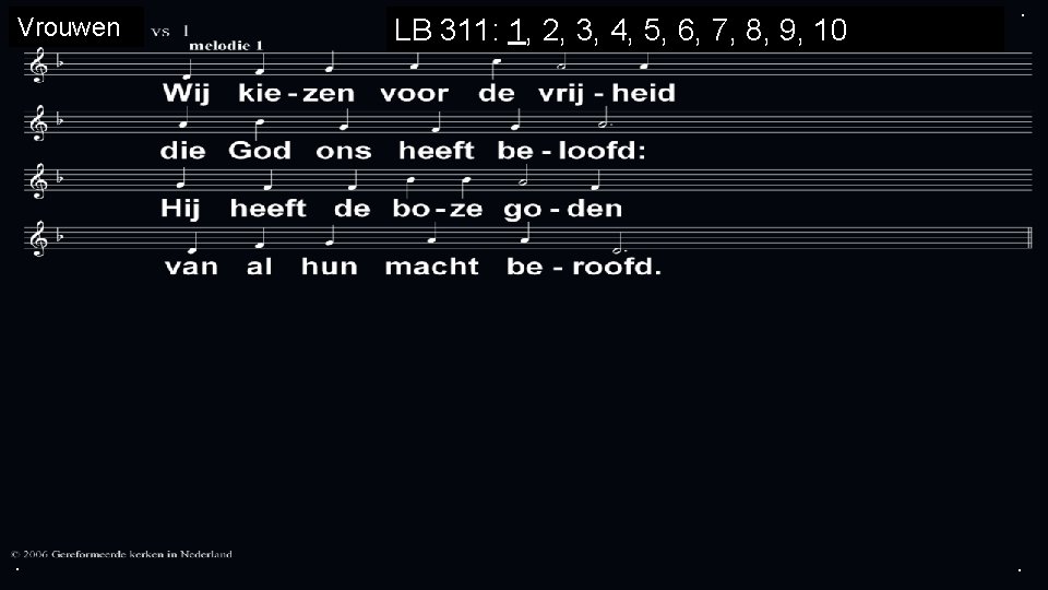 Vrouwen . LB 311: 1, 2, 3, 4, 5, 6, 7, 8, 9, 10