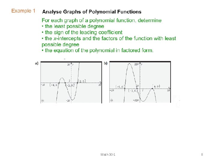 Math 30 -1 8 Math 30 -1 8