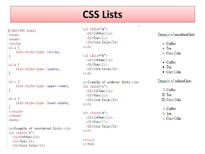 CSS Lists 