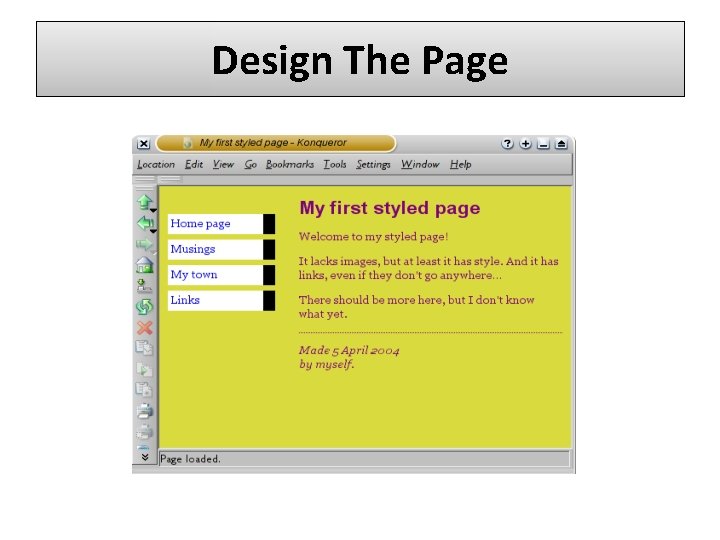 Design The Page 