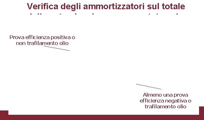 Verifica degli ammortizzatori sul totale delle auto che si sono presentate nei punti di