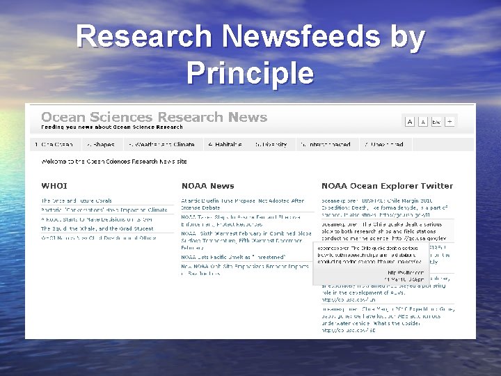 Research Newsfeeds by Principle 
