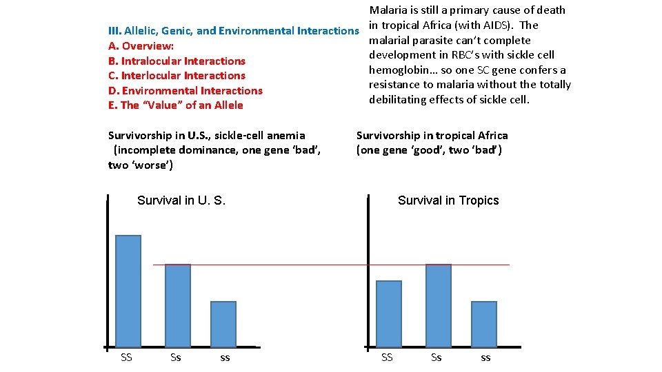 Malaria is still a primary cause of death III. Allelic, Genic, and Environmental Interactions