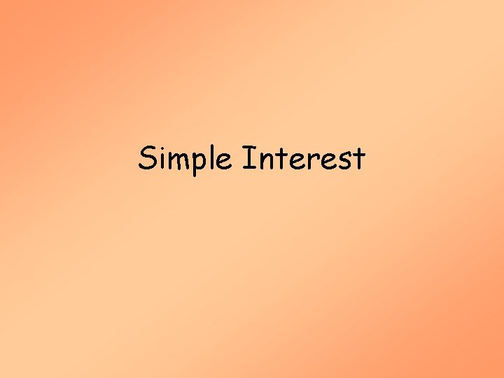 Simple Interest 
