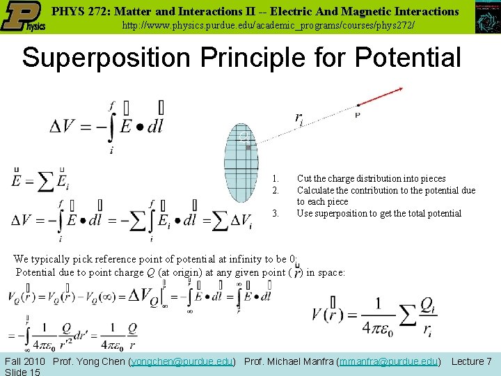 PHYS 272: Matter and Interactions II -- Electric And Magnetic Interactions http: //www. physics.