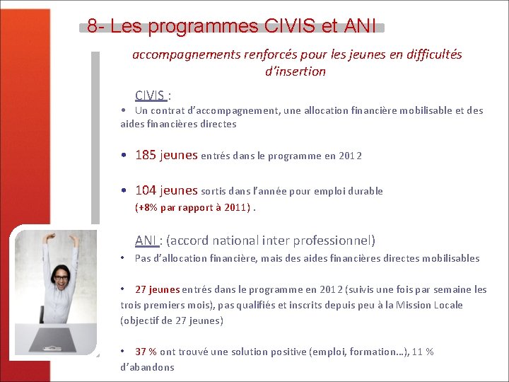 8 - Les programmes CIVIS et ANI accompagnements renforcés pour les jeunes en difficultés